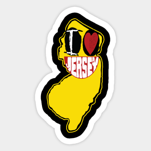 I Love New Jersey Smiling Happy Face Sticker